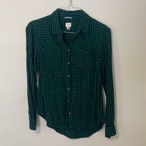 Green/Black Plaid Flannel - Women’s, M